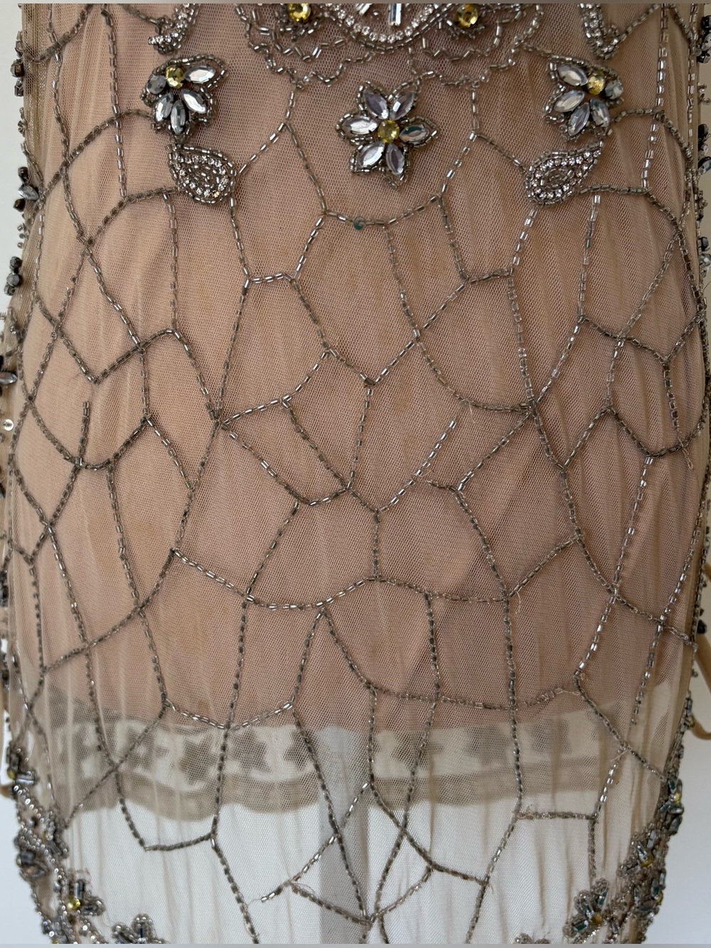 Haute Hippie Crystal Bead Embellished Sheer Art Deco Style Tunic Top Size XS - Picture 8 of 8